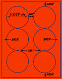 1,000 Fluorescent Red Laser Only sheets with Permanent adhesive