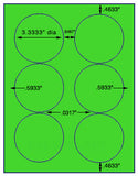1,000 Fluorescent Green Laser Only sheets with Permanent adhesive