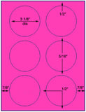 1,000 Fluorescent Pink Laser Only sheets with Permanent adhesive