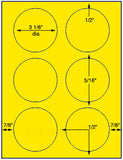1,000 Fluorescent Yellow Laser Only sheets with Permanent adhesive