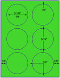 1,000 Fluorescent Green Laser Only sheets with Permanent adhesive