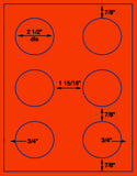 1,000 Fluorescent Red Laser Only sheets with Permanent adhesive