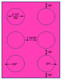 1,000 Fluorescent Pink Laser Only sheets with Permanent adhesive