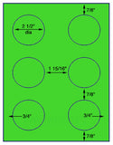 1,000 Fluorescent Green Laser Only sheets with Permanent adhesive