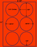 US4183-3.5''circle 6 up on a 8 1/2" x 11"label sheet.