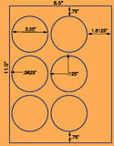 US4185-3.25''circle 6 up on a 8 1/2" x 11" label sheet.