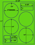 US4190-4''circle 4 up on a 8 1/2" x 11" label sheet.