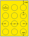1,000 Fluorescent Yellow Laser Only sheets with Permanent adhesive