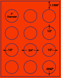 1,000 Fluorescent Red Laser Only sheets with Permanent adhesive