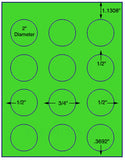 1,000 Fluorescent Green Laser Only sheets with Permanent adhesive