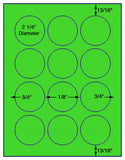 1,000 Fluorescent Green Laser Only sheets with Permanent adhesive
