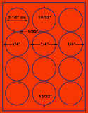 1,000 Fluorescent Red Laser Only sheets with Permanent adhesive