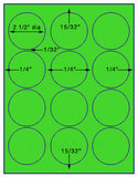 1,000 Fluorescent Green Laser Only sheets with Permanent adhesive