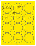 1,000 Fluorescent Yellow Laser Only sheets with Permanent adhesive