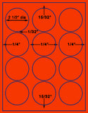US4200-2 1/2''Circle #5294 on a 8.5"x11" label sheet.