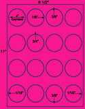 US4215-2'' Circle 16 up on a 8 1/2"x11" label sheet.
