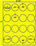 US4215-2'' Circle 16 up on a 8 1/2"x11" label sheet.