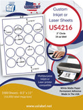 US4216-2''Circle 16 up on a 8.5"x11" label sheet.