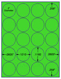 1,000 Fluorescent Green Laser Only sheets with Permanent adhesive