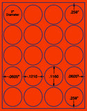 US4220-2'' Circle 20 up on a 8 1/2" x 11" label sheet.