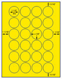 1,000 Fluorescent Yellow Laser Only sheets with Permanent adhesive