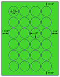 1,000 Fluorescent Green Laser Only sheets with Permanent adhesive