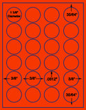 1,000 Fluorescent Red Laser Only sheets with Permanent adhesive