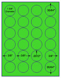1,000 Fluorescent Green Laser Only sheets with Permanent adhesive