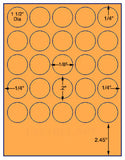 1,000 Fluorescent Orange Laser Only sheets wtih Permanent adhesive