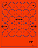 1,000 Fluorescent Red Laser Only sheets with Permanent adhesive