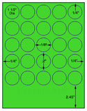 1,000 Fluorescent Green Laser Only sheets with Permanent adhesive