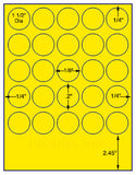 1,000 Fluorescent Yellow Laser Only sheets with Permanent adhesive
