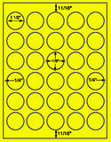 US4279-1 1/2'' Circle 30 up on a 8 1/2"x11" label sheet.