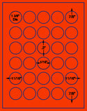 1,000 Fluorescent Red Laser Only sheets with Permanent adhesive