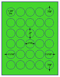1,000 Fluorescent Green Laser Only sheets with Permanent adhesive