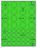 1,000 Fluorescent Green Laser Only sheets with Permanent adhesive