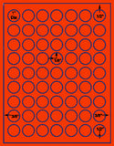 1,000 Fluorescent Red Laser Only sheets with Permanent adhesive