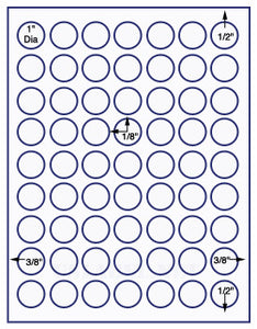 US4300-1''circle 63 up on a 8 1/2"x11"label sheet.
