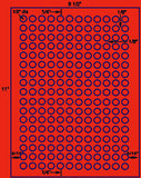 US4309-1/2''circle 204 up on a 8 1/2" x 11" label sheet.
