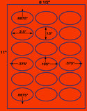 US4322-2.5''x1.5''Oval 18 up on a 8 1/2" x11"label sheet.