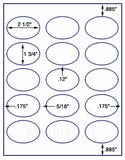 US4340-2 1/2''x1 3/4''-15 up on a 8 1/2"x11" label sheet.