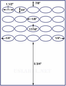 US4360-1 1/2''x3/4''-15 up on a 8 1/2"x11" label sheet.
