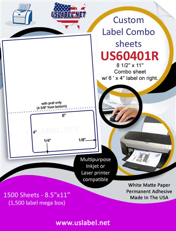 US60401R 8.5''x11'' Combo sheet w/ 6 