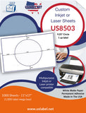 US8503 - 9.25" circle - 1 up label on a 11'' x 17'' sheet.