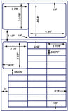 US9425-28 up Various Size labels on 8 1/2''x14''sheet.