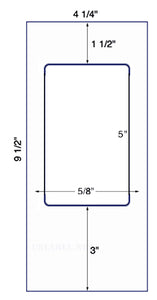 US9500 - 5'' x 3'' Single Label on 9 1/2'' x 4 1/4'' sheet.