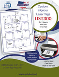 UST300 - 2'' Square 12 up with holes White Tag sheets.