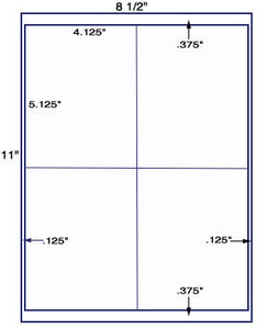 US1419-4.125''x5.125''-4 up on a 8 1/2" x 11" label sheet.