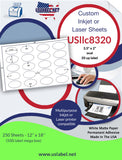 USll8320-20 up 3 1/4" x 2" oval label on 12'' x 18'' sheet.