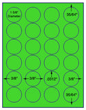 US4260-1 5/8" circle Label - # 5294-24 up 8 1/2"x11" label sheet.